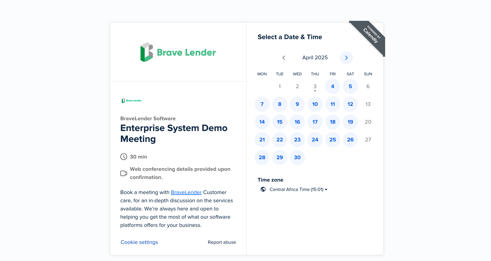 Book a demo call with BraveLender Software